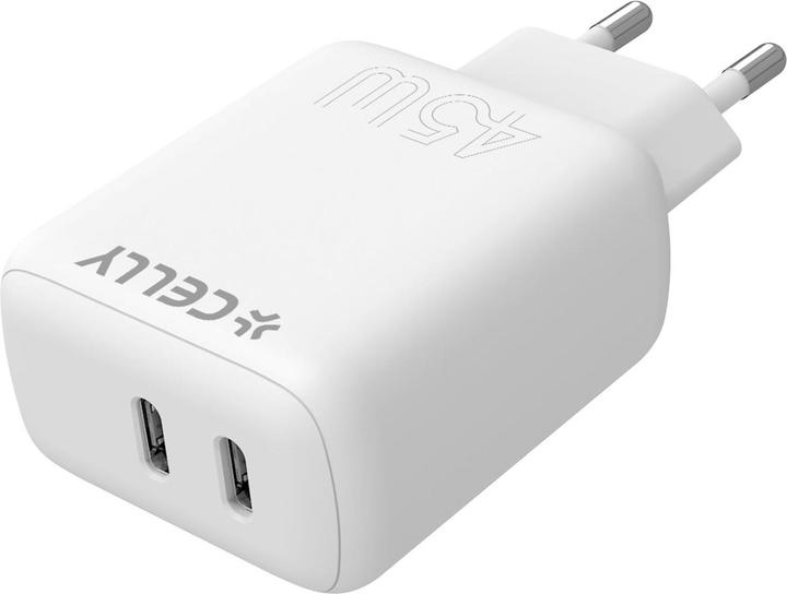 Actual product image Celly Travel Charger 2 Usb-C (45 W, 2 ports)