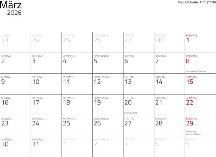 Produktbild Traktor Klassiker Kalender 2026 Eintragkalender