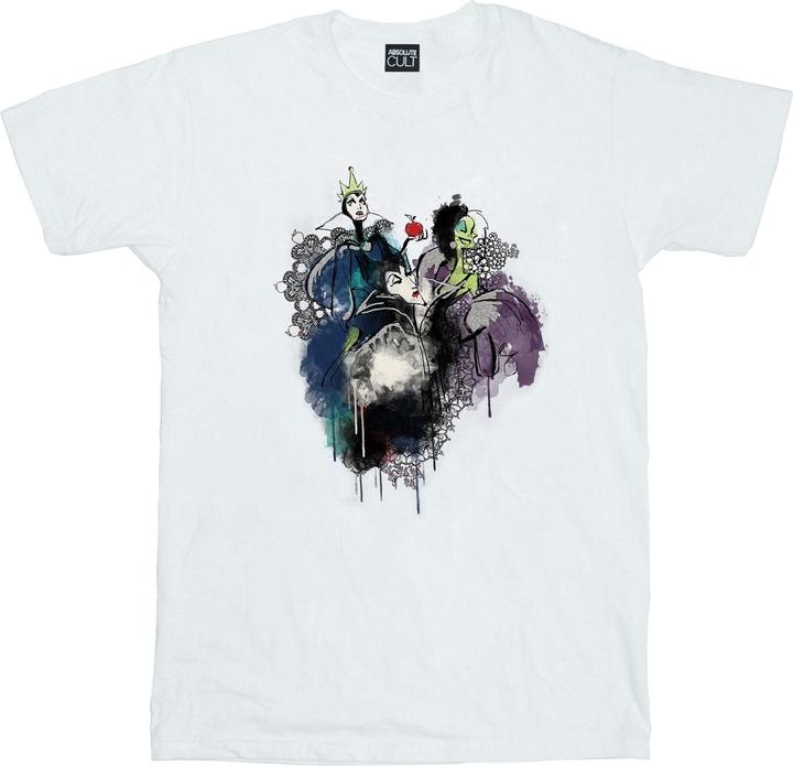 Actual product image Disney Girls Villains Sketch Cotton T-Shirt (140, 146)