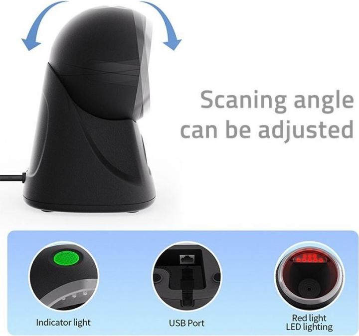 Actual product image Qoltec Desktop precision reader 1D barcode and QR scanner | 2D (1D barcodes, 2D barcodes, QR Code)