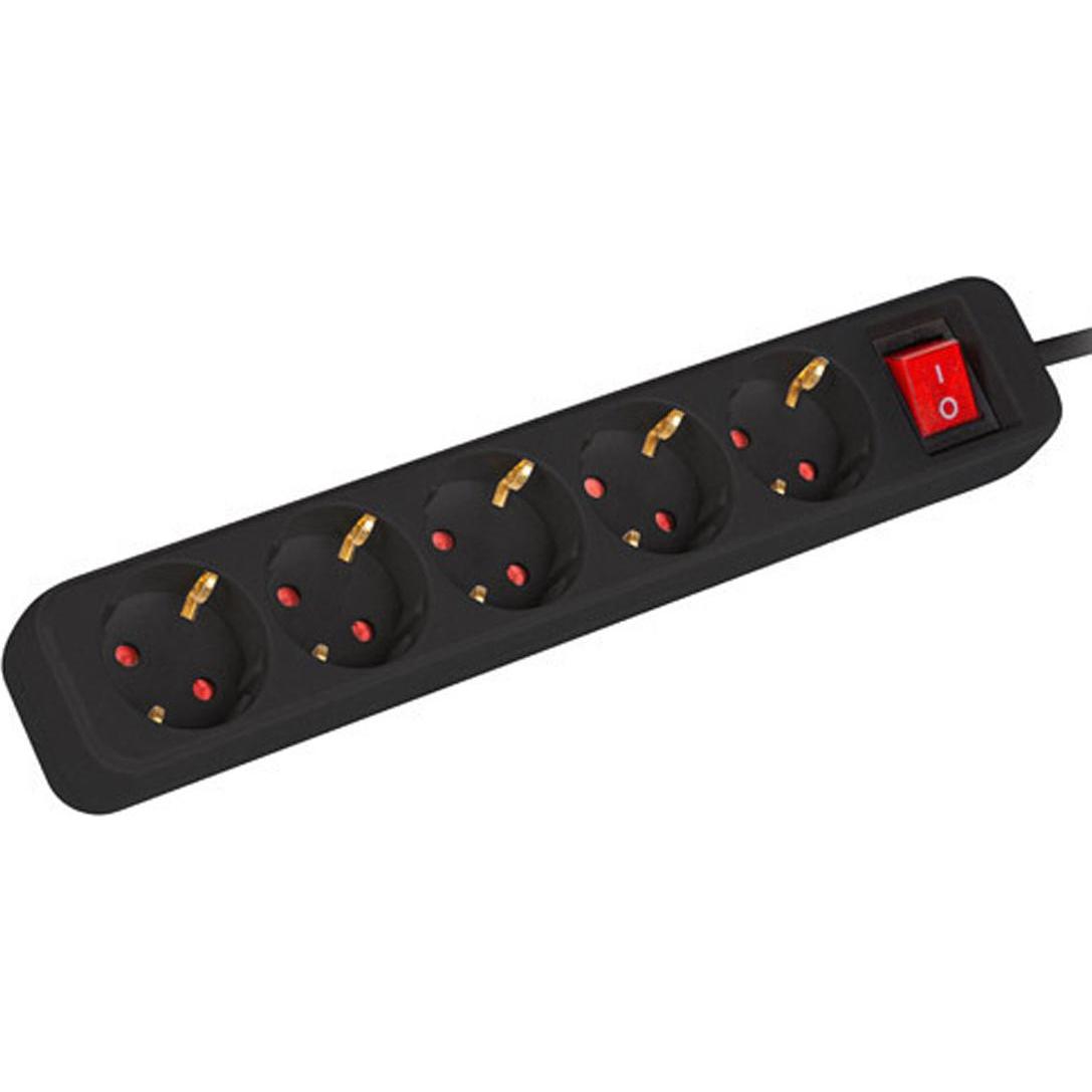 Thumbnail - Lanberg, Steckdosenleiste, PS1-05F-0300-BK Verlängerungskabel 5 AC-Ausgänge Indoor (5 x, CEE 7/3, 3 m)