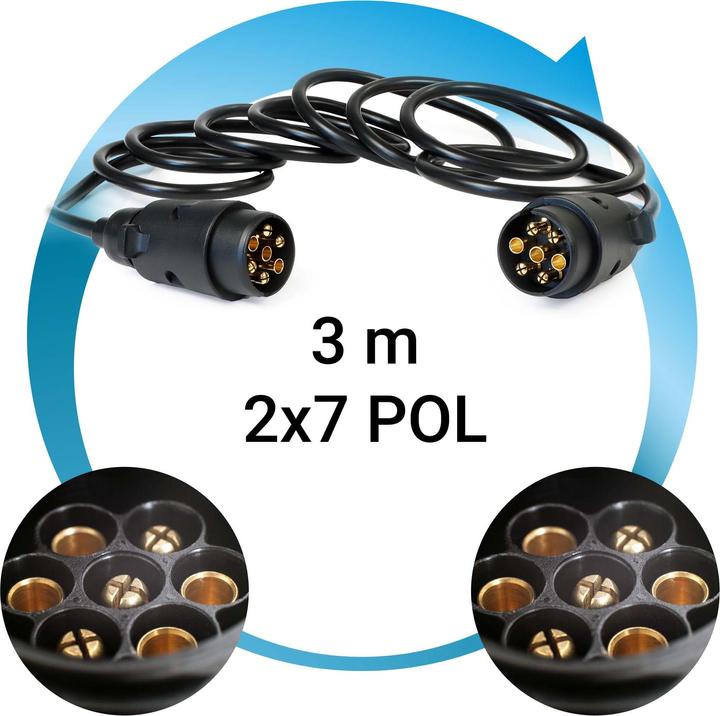 Actual product image Wiltec 7-pole extension cable