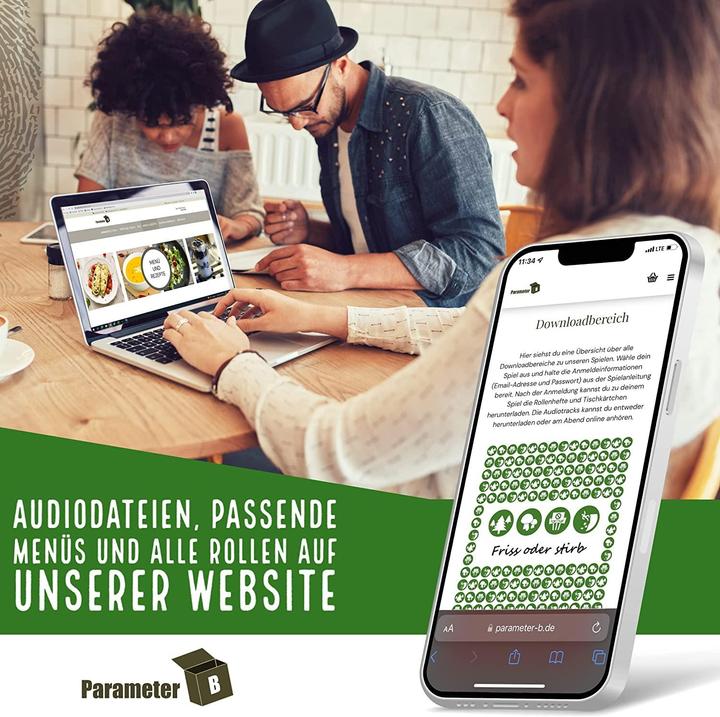 Immagine prodotto Parameter B PARPB005 - Mangia o muori - gioco della cena con delitto, per 4 giocatori, da 16 anni (edizione DE) (Tedesco)