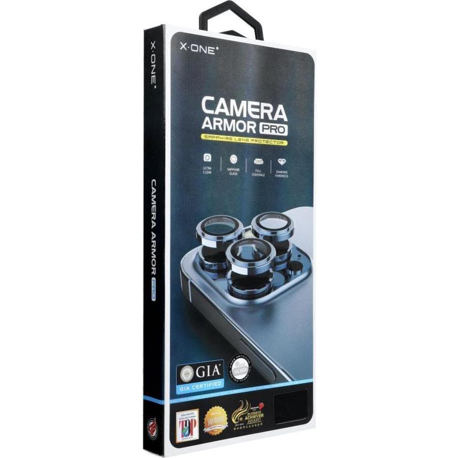 X-One Protective glass Sapphire Camera Armor Pro - for iPhone 17 Air - silver (1 pz., Apple iPhone 17 Pro), Pellicola protettiva smartphone, Argento