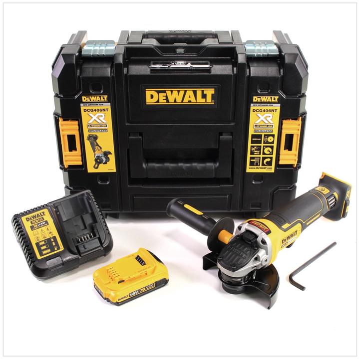 Actual product image DeWalt DCG 406 D1 Smerigliatrice angolare a batteria 18V 125 mm in valigetta TStak + 1x Batteria (125 mm)