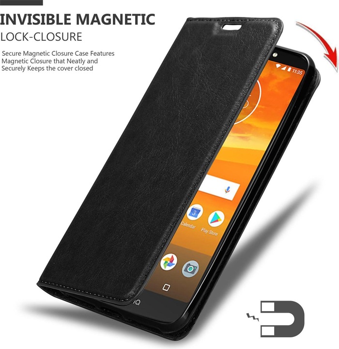 Actual product image Cadorabo Book Invisible Magnet Cover (Motorola Moto E5 Plus)