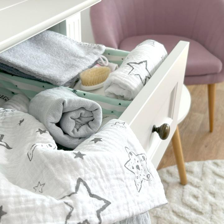 Actual product image Makian Muslin nappies & muslin cloths Muslin nappy / muslin cloth 4-pack 70 x 70 cm - stars (70 cm, 70 cm)