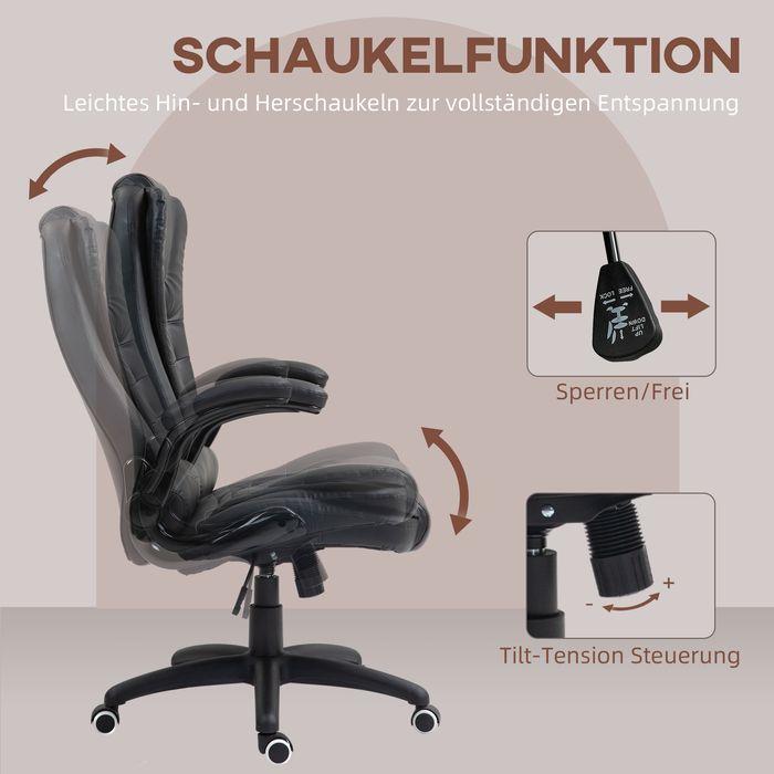 Produktbild Swisshandel24 Bürostuhl, Ergonomisch Chefsessel mit Wippfunktion, Hochklappbare Armlehne, schwarz