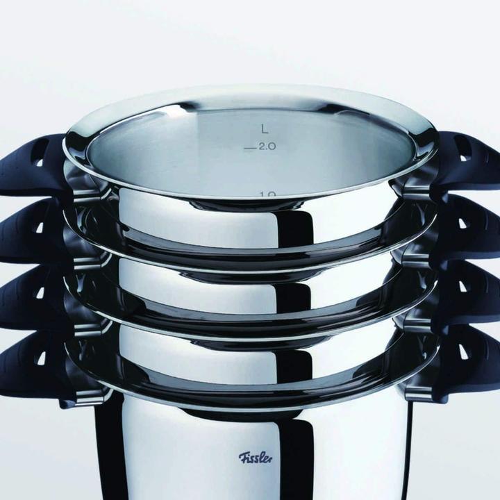 Productafbeelding Fissler Intensa Pannenset, 4-teilig mit Metall-Deckeln, für alle Herdarten (Kookpotten en pannenset, Roestvrij staal)