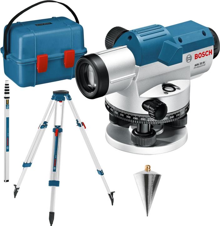 DIY Optisches Nivelliergerät GOL 32 G, mit Baustativ BT160, Messstab GR 500