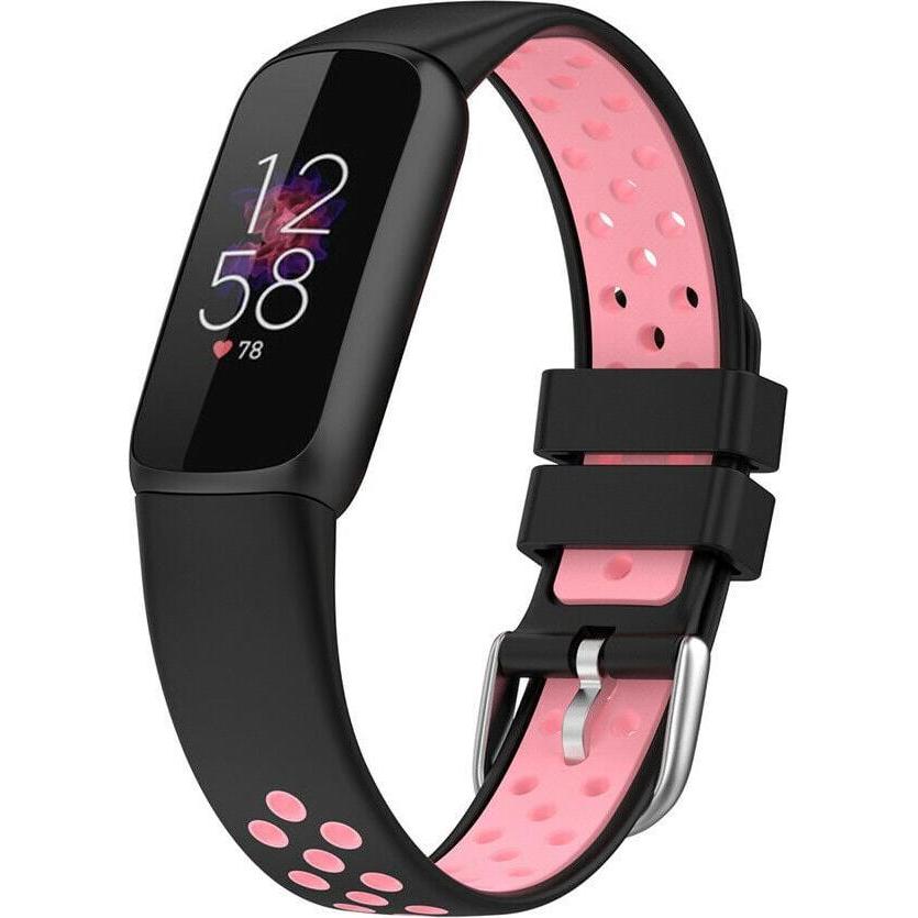 Strap-it Sportarmband (Silikon), Uhrenarmband, Schwarz, Mehrfarbig, Rosa