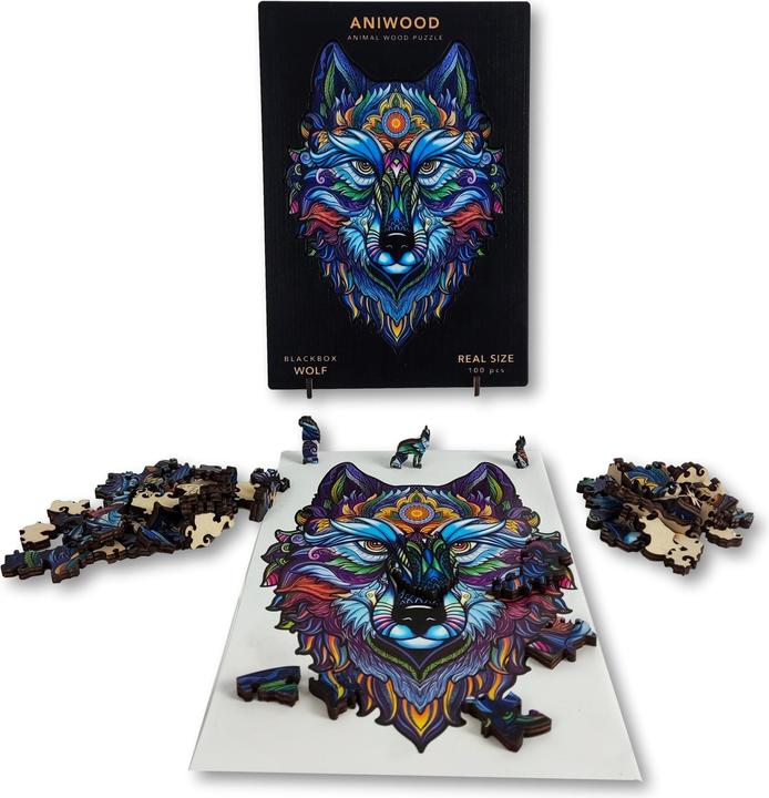 Actual product image Aniwood Puzzle Motif Wolf (S) (100 pieces)
