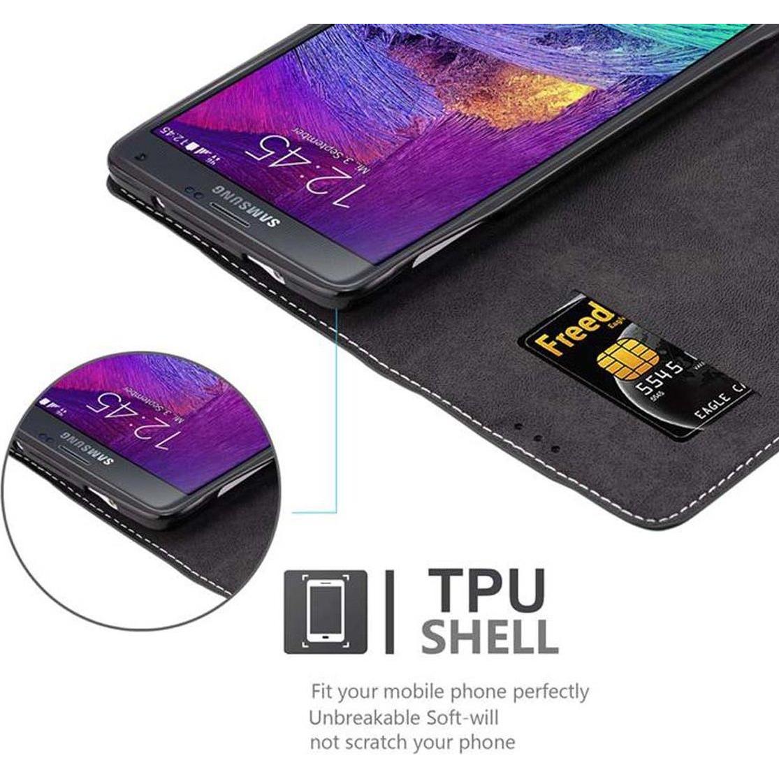 Thumbnail - Cadorabo Book X-Wallet Cover (Samsung Galaxy Note 4), Smartphone Hülle, Schwarz