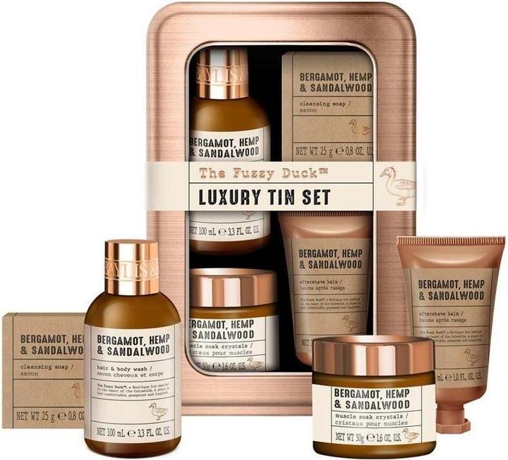 Baylis & Harding Geschenkset in einer Dose Bergamotte Hanf Sandelholz 4 Stück (Körperpflegeset)