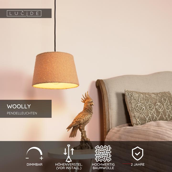Produktbild Lucide WOOLLY - Pendelleuchten - Ø 28 cm - 1xE27 - Ockergelb 10416/01/44 (E27)
