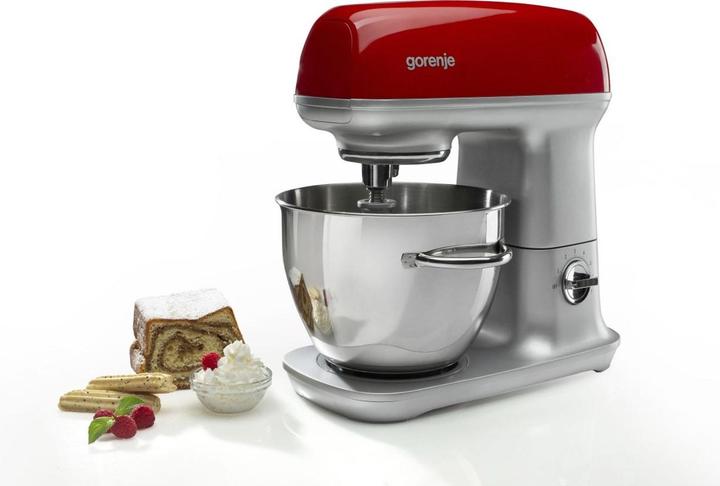 Actual product image Gorenje MMC1000RLR Kitchen machine, Max Power 1000 W, Mixing bowl 4.5 L, Stainless Steel/Red (4.50 l, 1000 W)