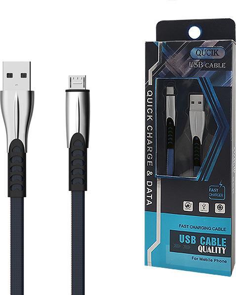 Produktbild Senbono USB CABLE MICRO 2.4A BLUE 2400mAh QUICK CHARGER QC 3.0 1M POWERLINE SMS-BW02- METAL PLUGS (1 m, USB 3.0)