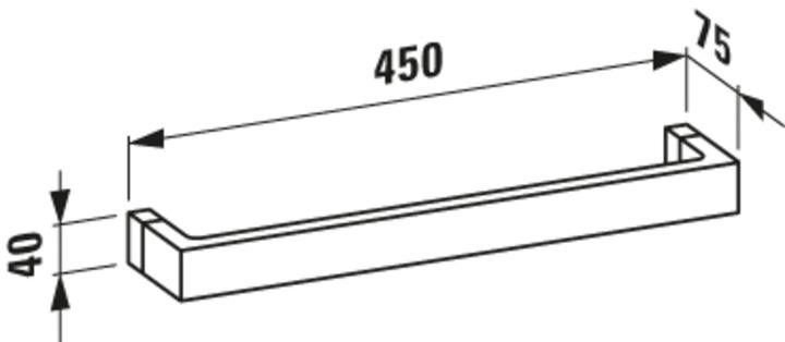 Produktbild Laufen Kartell Rail Handtuchhalter, L/B/H 450/75/40 mm, H3813310
