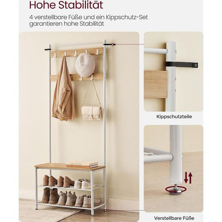 Image du produit Songmics Porte-parapluies avec motif 49 cm, blanc (15,5 x 15,5 x 49 cm)