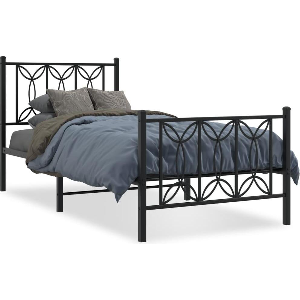 VidaXL, Bett, Bettgestell mit Kopf- und Fussteil (90 x 200 cm)