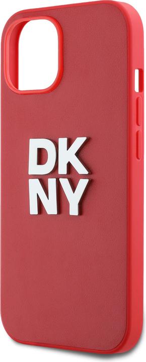 Produktbild DKNY PU Leather Stack Logo Wrist Strap Case for iPhone 14 Red (Apple iPhone 14)