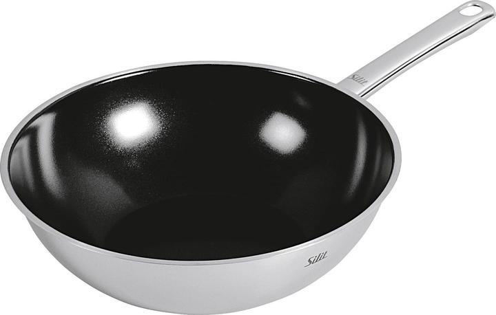 Productafbeelding Silit Wokpan Wuhan 28cm, keramiek (Wokpan, Roestvrij staal, 28 x 9.50 cm)