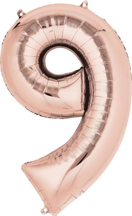 Produktbild Amscan Folienballon Zahl 9 Rosé Gold (5x)