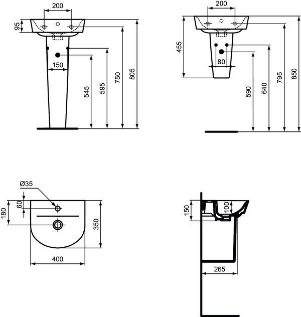 Immagine prodotto Ideal Standard Lavabo ad arco ad aria Connect standard ideale E0701