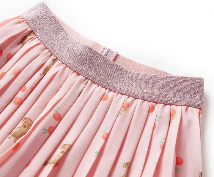 Image du produit VidaXL Jupe plissée pour enfants orange clair 116,Tissu extérieur : 100 (116)