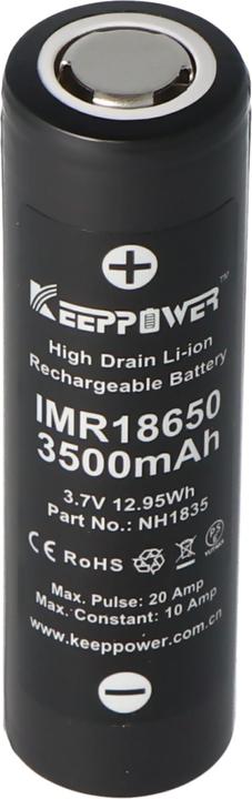 Keeppower Akku IMR18650 - (Flat Top) (1 Stk., 18650, 3500 mAh)