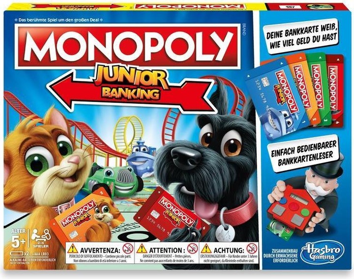 Actual product image Hasbro Monopoly Junior Electronic Banking (English, German)
