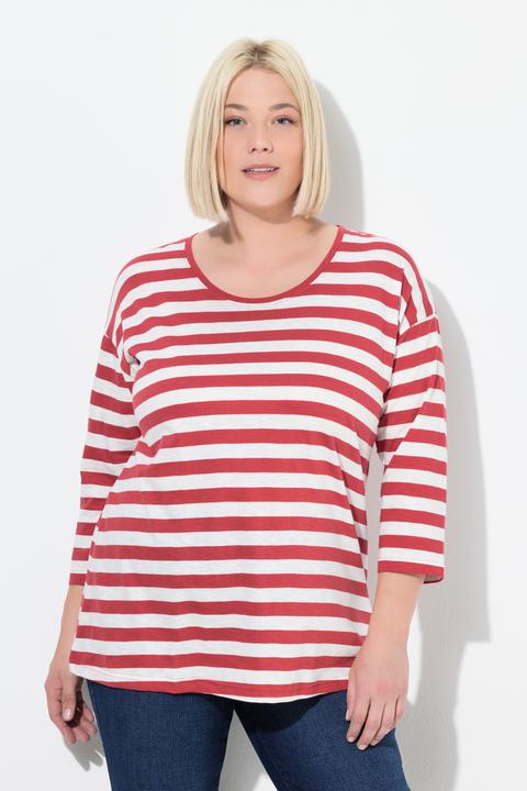 Produktbild Ulla Popken Shirt, Ringel, Oversized, Rundhals, Langarm (62)
