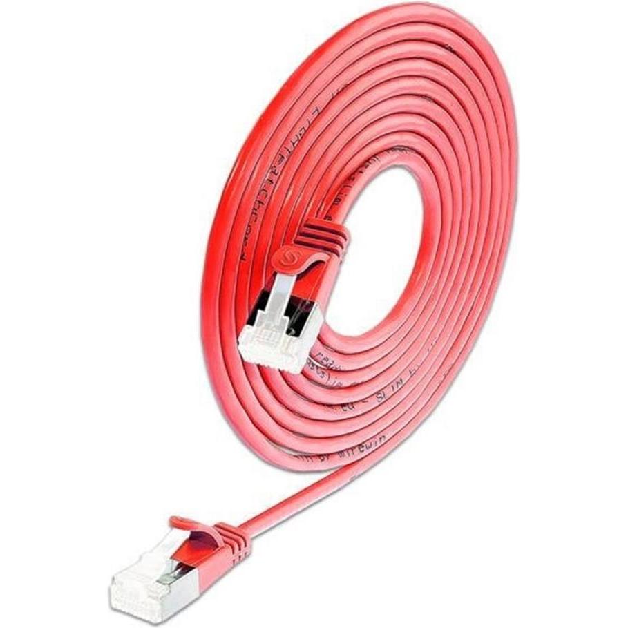 Wirewin Slim Patchkabel: U/FTP, 25cm, rot (U/FTP, CAT6a, 0.25 m), Netzwerkkabel
