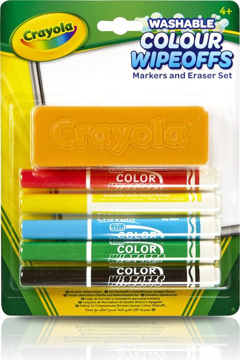 Actual product image Crayola Dry Wipeoffs pens with wiper, 5pcs.
