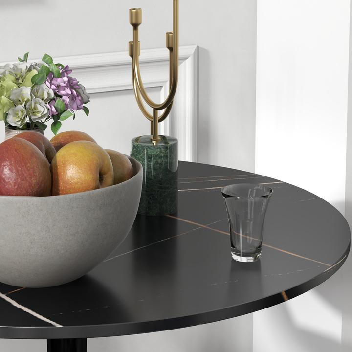 Image du produit Homcom Esstisch MDF, Stahl Schwarz (70 x 74 cm)