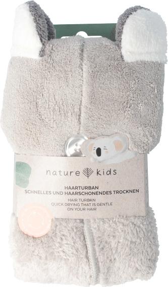 Immagine prodotto Parsa Beauty Turbante per capelli PARSA Nature Kids con orecchie di Koala, grigio in microfibra riciclata