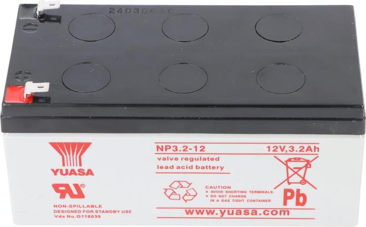 Actual product image Yuasa Akku NP3.2-12, mit Faston 4,8mm Steckkontakten (12 V, 3.20 Ah)