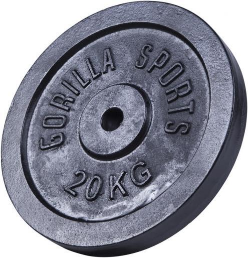 Actual product image Gorilla Sports Cast Iron Weight Plate Black 1,25-15 KG (1 x 20 kg)