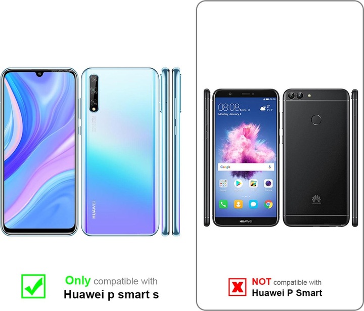 Actual product image Cadorabo Book Invisible Magnet Cover (Huawei P Smart S)