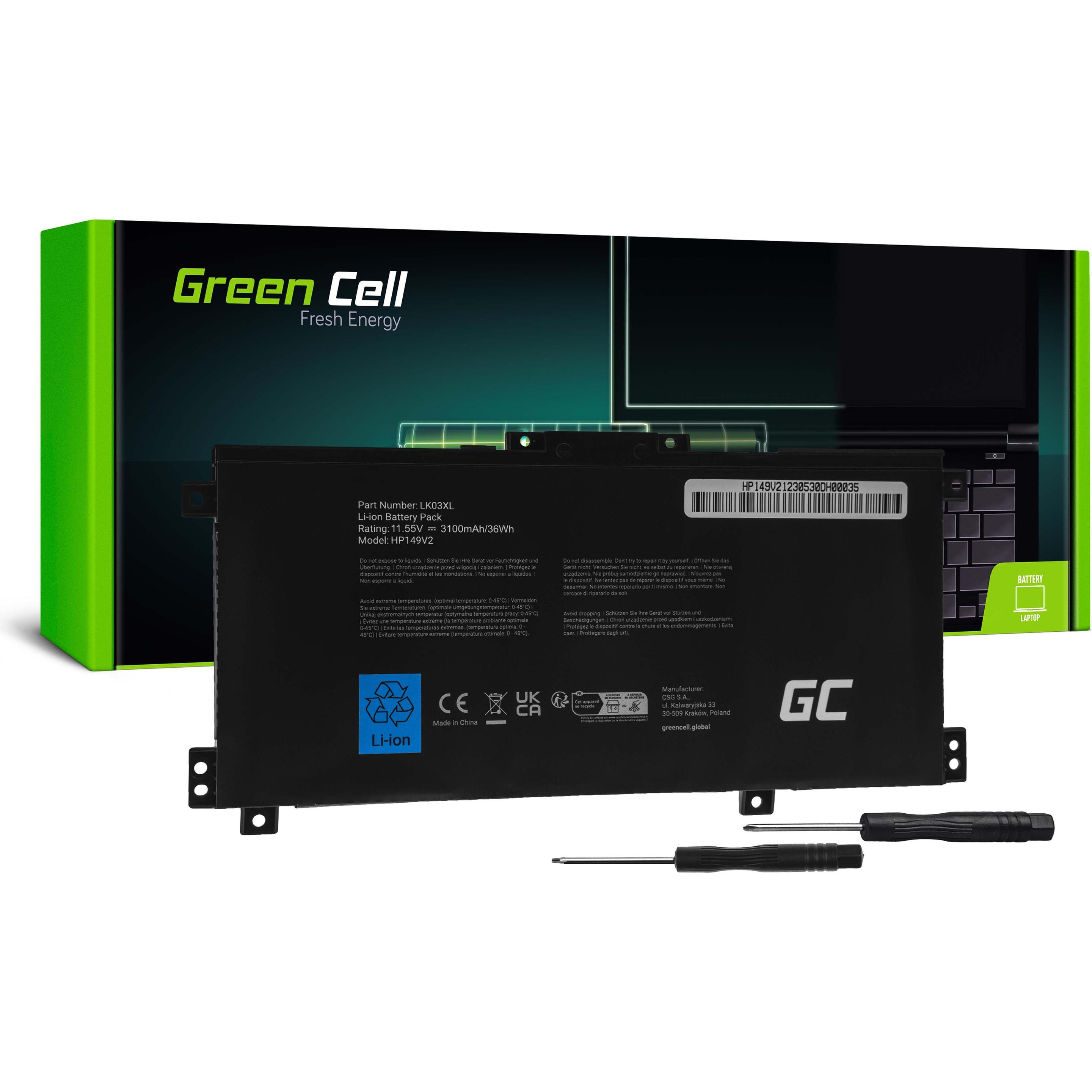 GreenCell Laptop Battery (4 Zellen, 3100 mAh), Notebook Akku