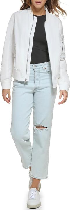 Actual product image Levis Womens Poly Bomber Jacket with Contrast Zipper Pockets (M)