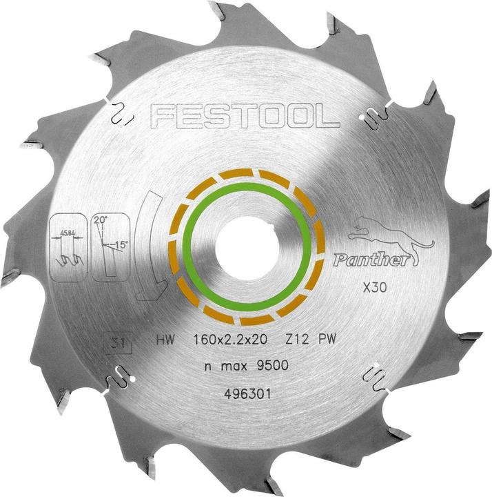 Produktbild Festool Kreissägeblatt HW 160x2,2x20 PW12