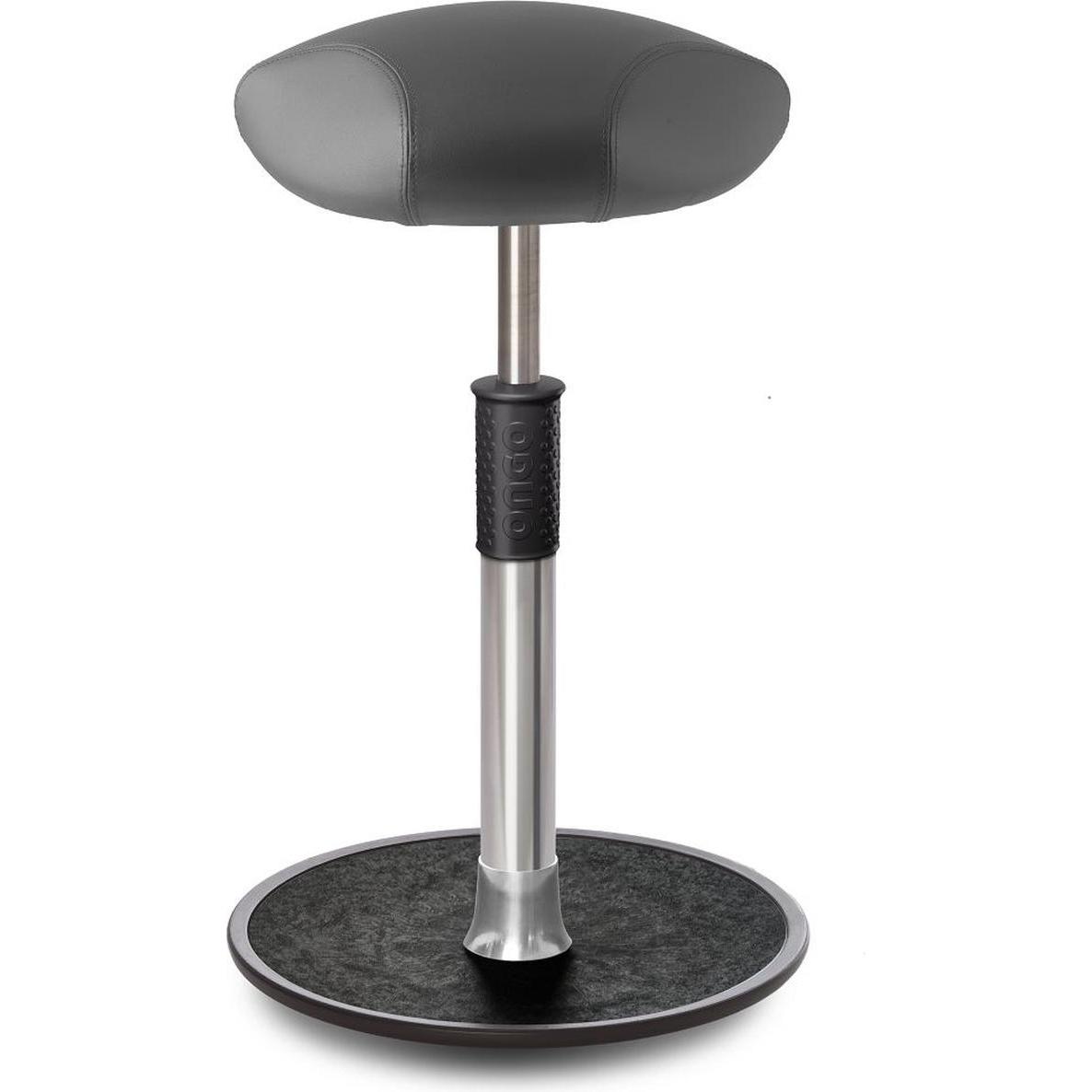 Ongo, Bürostuhl, Sitz- Stehhocker Free Tall Triangel skai Kunstleder Grau Chrom /schwarz