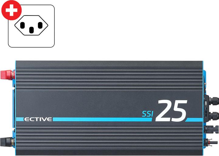 Immagine prodotto Ective SSI 25 Sinus-Wechselrichter 2500W 12V mit Netzvorrang, Ladegerät & MPPT Laderegler (CH-Stecker)