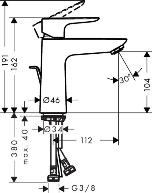 Immagine prodotto hansgrohe Miscelatore per lavabo Talis E (bianco opaco)