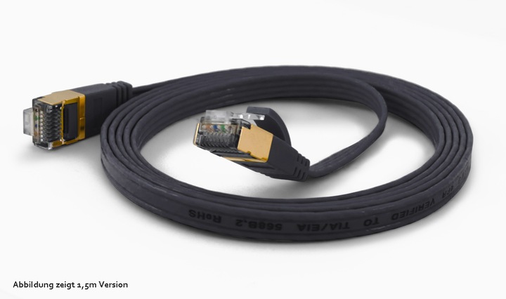 Actual product image Wantec Flat CAT6A FTP patch cable (F/UTP, CAT6a, 1 m)