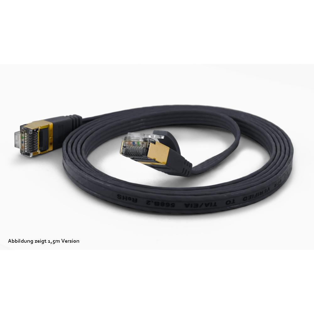 Wantec Flaches CAT6A FTP Patchkabel (F/UTP, CAT6a, 1 m), Netzwerkkabel