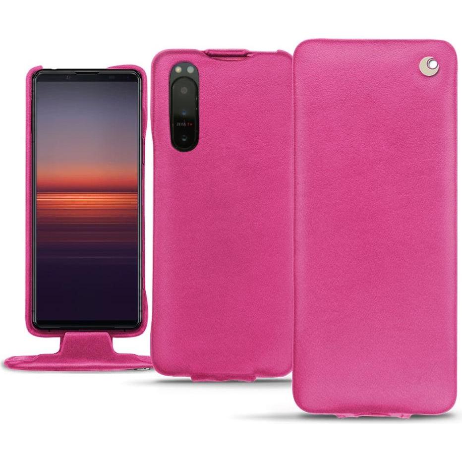 Noreve Lederschutzhülle vertikal (Sony Xperia 5 II), Smartphone Hülle, Rosa