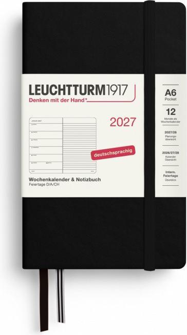 Produktbild Leuchtturm1917 Wochenkalender&NotizbuchPocketA6schwarz2027 (A6, 1 Woche / 1 Seite)