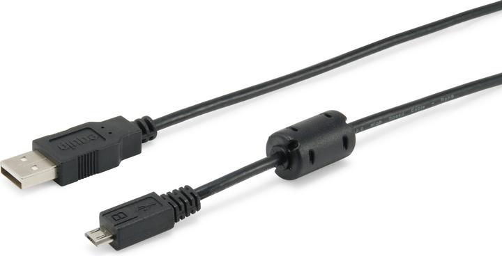 equip USB 2.0 Cable A/M/ to Micro with ferrite core black (1 m, USB 2.0)
